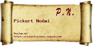 Pickert Noémi névjegykártya
